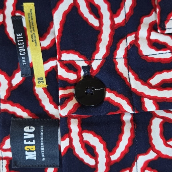 Anthropologie Maeve Colette Cropped Wide-Leg Pants Ponte Edition Navy Chain - 30 - Picture 10 of 16